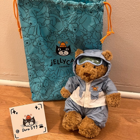 Jellycat Accessories - Authentic Jellycat Bartholomew Bear in Snow Suit, medium size.